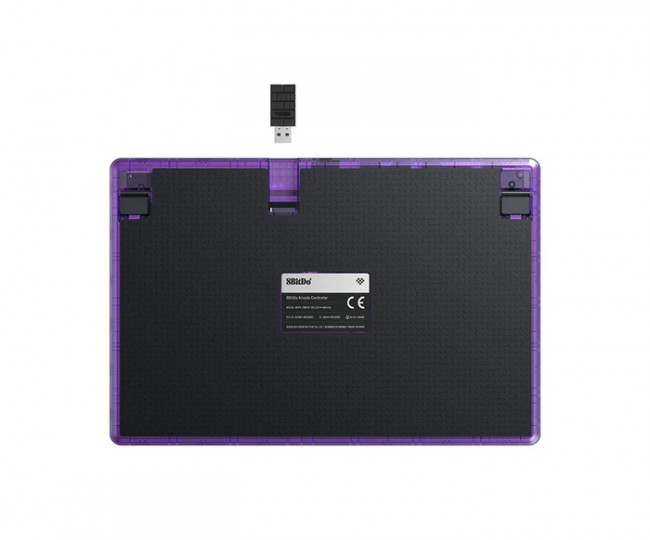 Ігровий аркадний контролер 8BitDo Arcade Controller - Transparent Purple Signature Edition